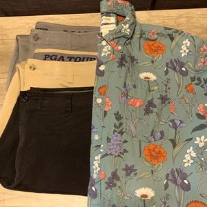 Goodthreads Size XXL Men's Standard-Fit Short-Sleeve Printed Poplin Shirt